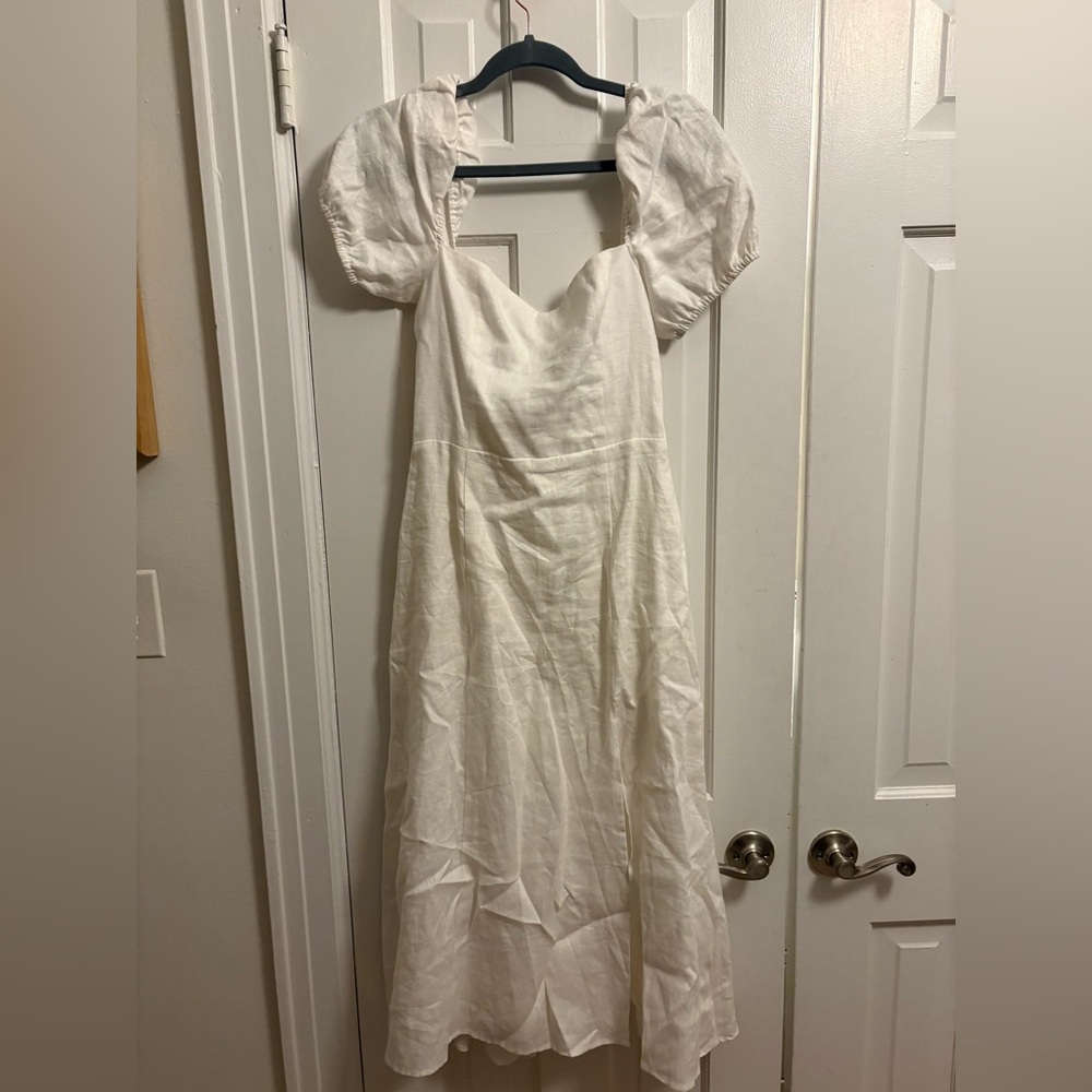 Reformation Denver Linen Dress - White (Size 4) - Picture 7 of 8